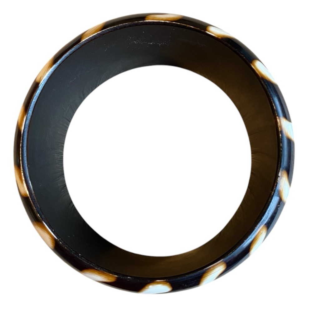 VINTAGE Animal Print Tribal Lucite Bangle Bracelet - Picture 4 of 6